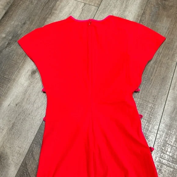 Marcia Tchikiboum side split red midi dress - Picture 6 of 8